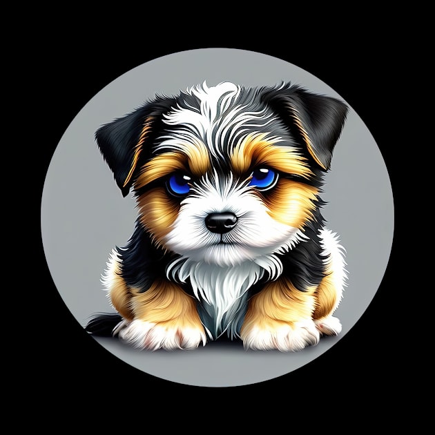 Havanese Puppy Eye Contact Cartoon by SymbioticDesign