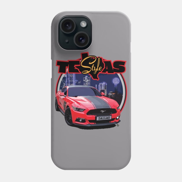 Texas Style Mustang Dallas Phone Case by CamcoGraphics