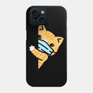 cute funny cat kitten face mask coronavirus covid 19 Phone Case