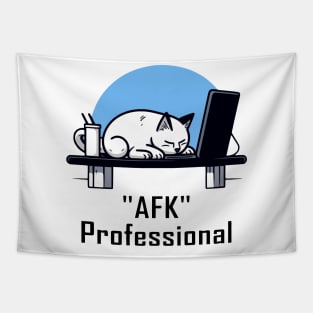 AFK Gamer Cat Funny Professional Gift Tapestry