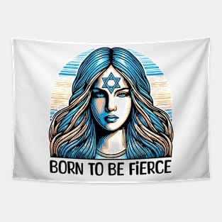 Born to Be Fierce jewish Woman Tapestry