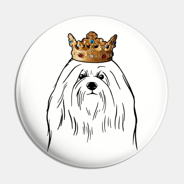 Coton de Tulear Dog King Queen Wearing Crown Pin by millersye