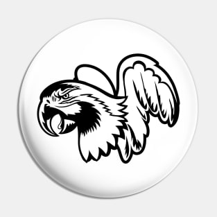 Cartoon Parrot B&W Pin