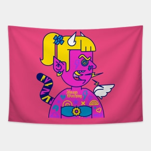 girl devil viking Tapestry