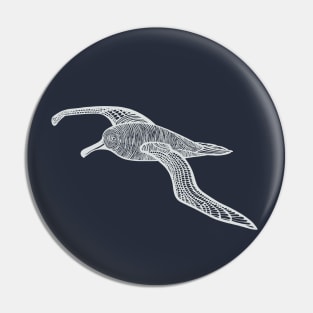 Sooty Albatross Ink Art - cool native bird design - on dark blue Pin