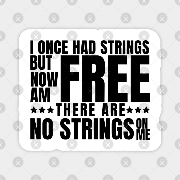 I once had strings but now am free, there are no strings on me Magnet by ioncehadstrings