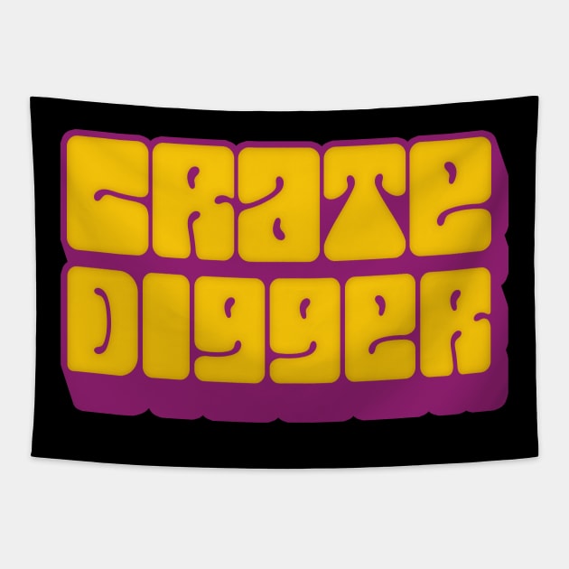 Crate Digger /// Vinyl Record Junkie Design Tapestry by DankFutura