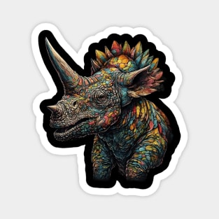 Colorful Horned Dino Too Magnet