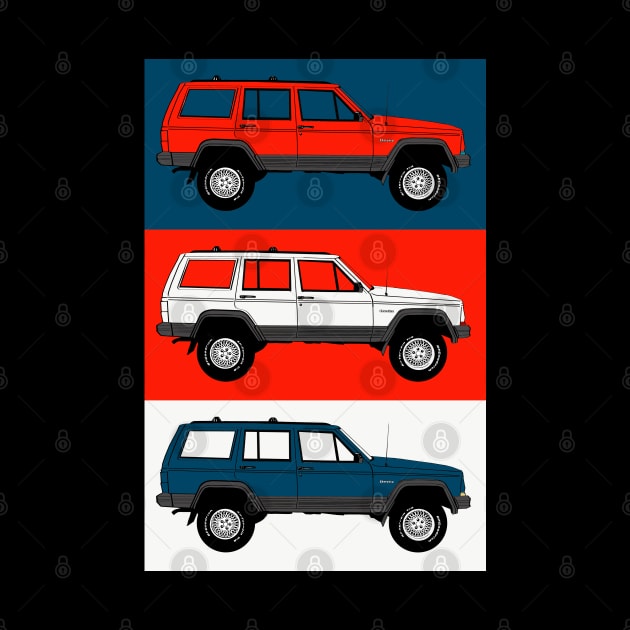 Jeep Cherokee pop art ~ USA palette by FanboyMuseum