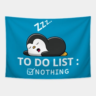 Little Penguin To Do List Nothing Tapestry