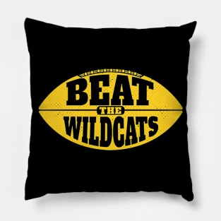 Beat the Wildcats // Vintage Football Grunge Gameday Pillow