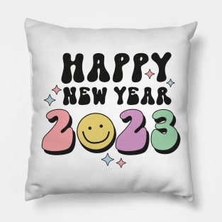 Groovy Happy New Year 2023 Pillow