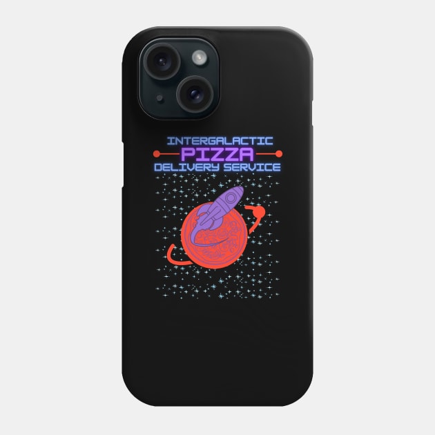 Intergalactic Pizza Delivery Stars Retro Galaxie Phone Case by Maggini Art