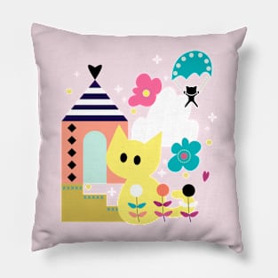 Cute Cat on Vacation Pillow