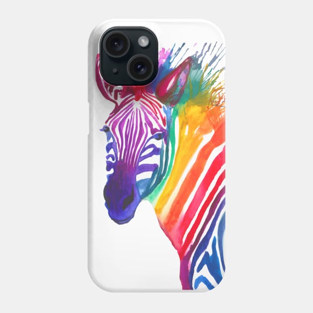 Rainbow Zebra Phone Case by DellaMorteArts