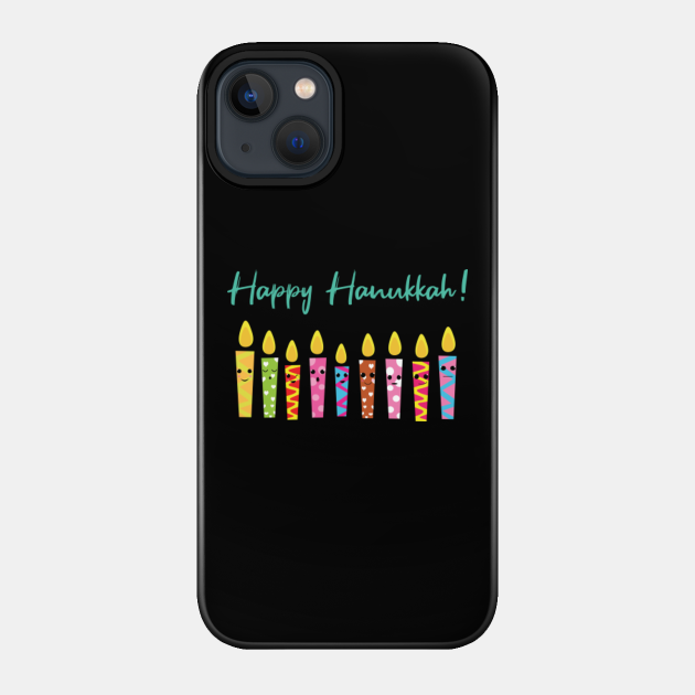 Cute Happy Hanukkah Candles Menorah Jewish - Hanukkah - Phone Case