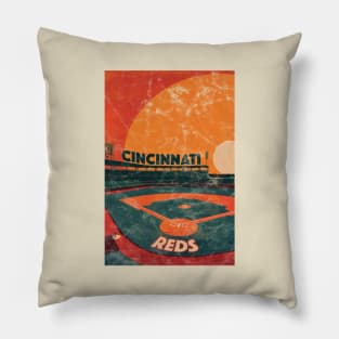 Midcentury Cincinnati Reds Stadium Pillow