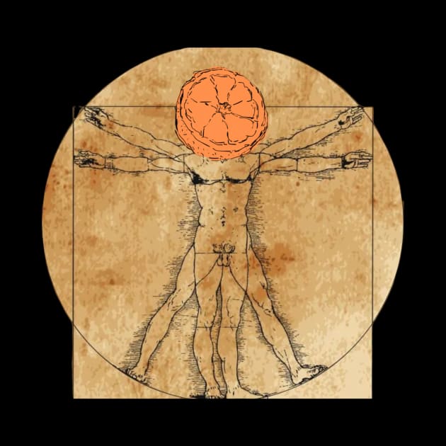 Vitruvian Orange - The Perfect Man by Melty Shirts