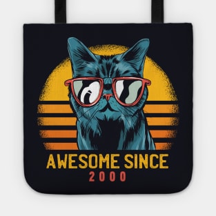 Retro Cool Cat Awesome Since 2000 // Awesome Cattitude Cat Lover Tote