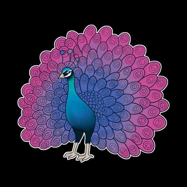 Bisexual Pride Peacock by celestialuka