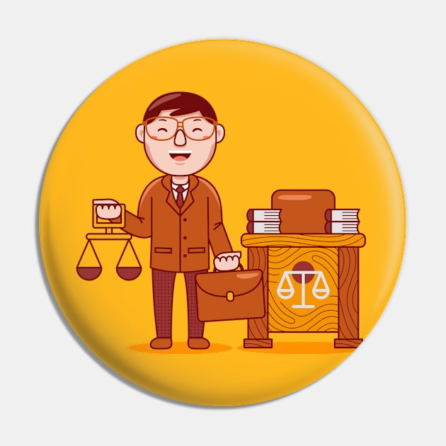 Cute Lawyer Cartoon Pin by MEDZ