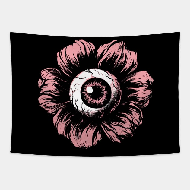 Flower eyeball trippy Tapestry by Evgmerk