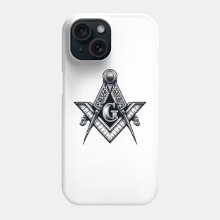 Ornate Square & Compass Masonic Freemason Phone Case