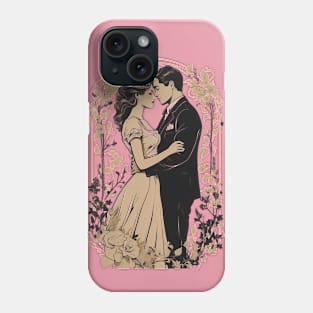 Vintage Valentine's:A Couple's Vintage Embrace - Valentine's Day Phone Case