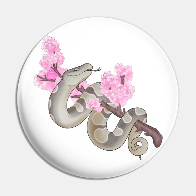 Pink Sakura Ball Python Pewter Pin by kailanipinon