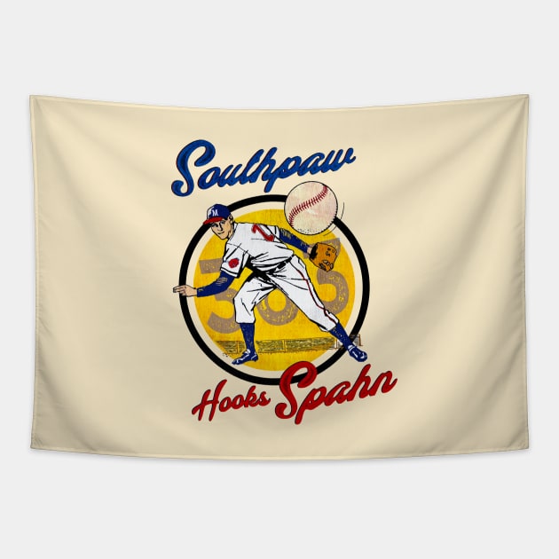 Southpaw Warren Spahn • Milwaukee Braves Tapestry by The MKE Rhine Maiden