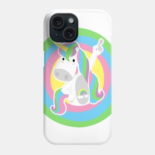 Rainbow unicorn (transparent stroke) Phone Case