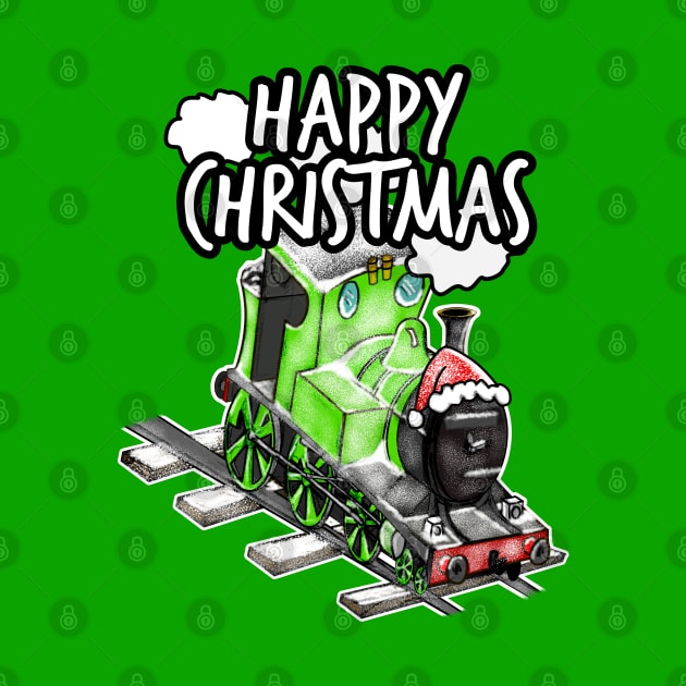 Happy Christmas Steam Train Railway Railroad Enthusiasts Snow by doodlerob