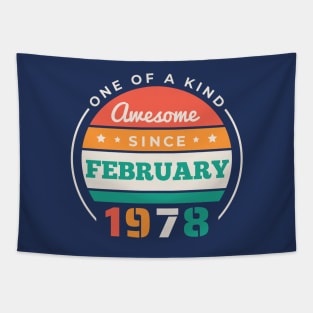 Retro Awesome Since February 1978 Birthday Vintage Bday 1978 Tapestry