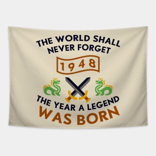 1948 The Year A Legend Was Born Dragons and Swords Design Tapestry