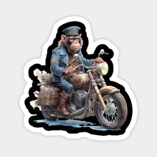 Monkey Biker Retro Motorcycle Magnet