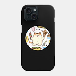 Funny Cat in Love with Fast Food Phone Case