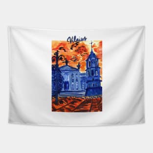 Orange - Blue Vilnius Tapestry