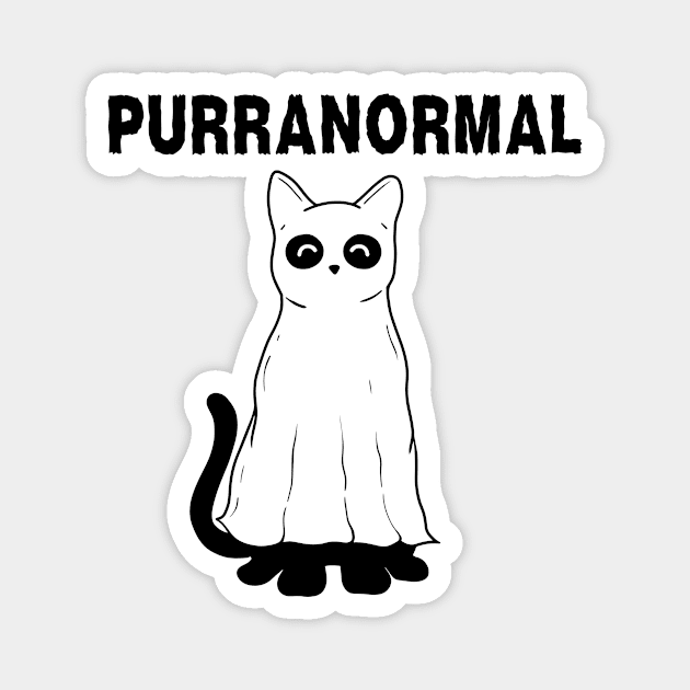 Purranormal Paranormal Spooky Cat Ghost Halloween Magnet by The WYLD Tribe