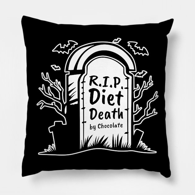 Rip diet death by chocolate Pillow by Matadesain merch