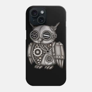 steampunk owl, cyberpunk owl, owl with armor, robo owl Phone Case