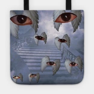 Weirdcore Eyes and clouds design - Dreamcore patter outfit Tote