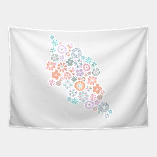 Spring Bloom: A Pastel Floral Pattern Illustration Tapestry