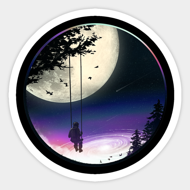 Moon Gazer - Moon - Sticker