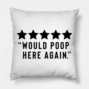 Would Poop Here Again Pillow