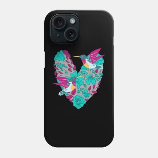 Flying Hummingbirds With Flowers Phone Case