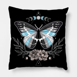 Demiboy Butterfly LGBT Pride Flag Pillow