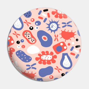 Biology pattern with microbes and bacteria cells Pin