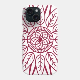 Red round Mandala Pattern Outline Phone Case