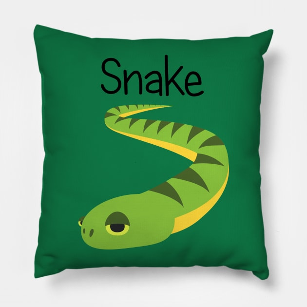 Slimy Green Snake Pillow by EclecticWarrior101