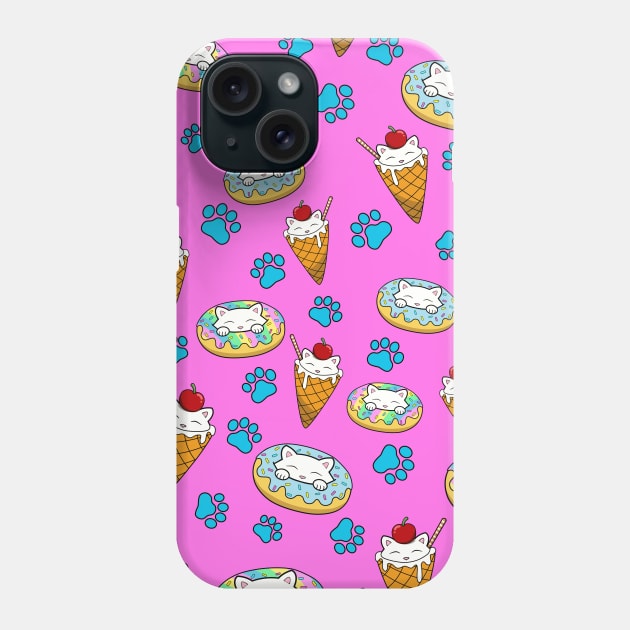 Cute cats and sweets Pattern Phone Case by Purrfect